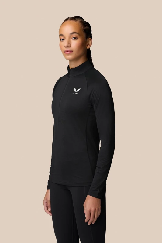 Image of Castore Womens Adapt Performance ½ Zip Long Sleeve Top Black Size: Large Black Female L