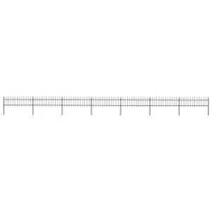 Image of Vidaxl Garden Fence With Spear Top Steel 11.9X0.6 M Black