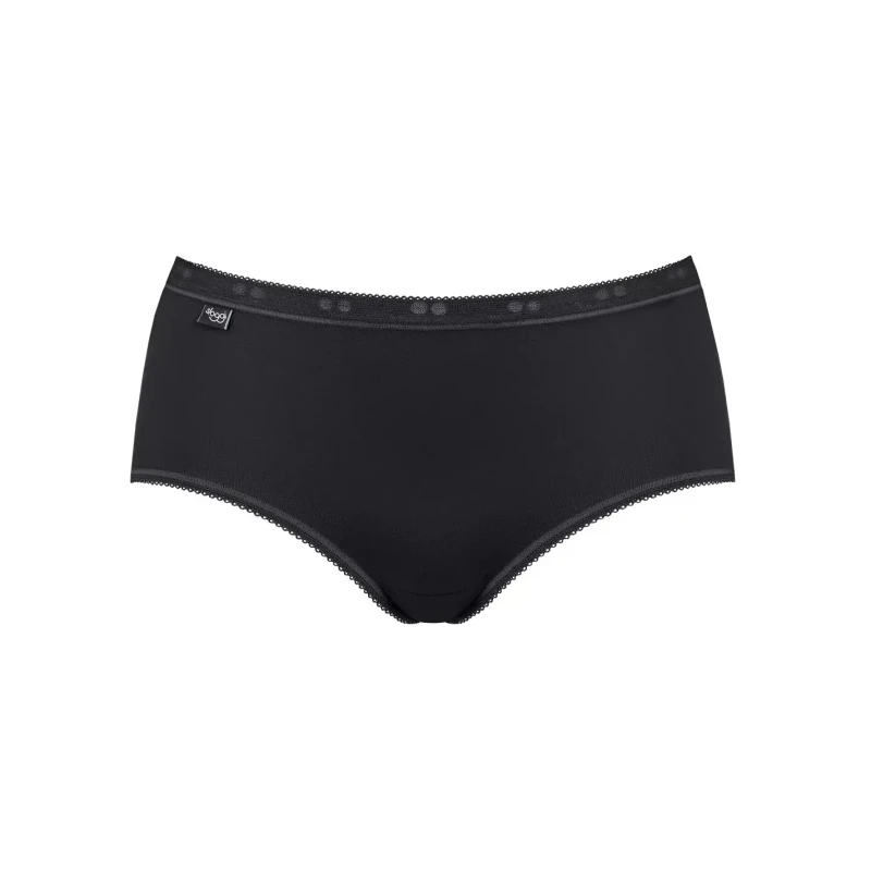 Image of Sloggi Pack of 3 Basic Midi Knickers Black Women 10;12;14;16;18;20;22;24