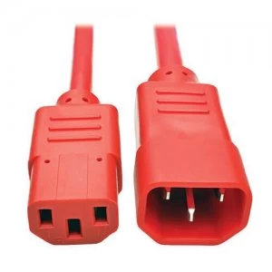 Image of Tripp Lite PDU Power Cord C13 to C14 10A 250V 18 AWG 6ft Red