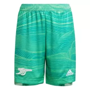 Image of adidas Arsenal Home Goalkeeper Shorts 2021 2022 Junior - Green