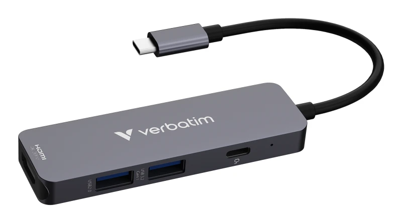 Image of Verbatim USB-C Essentials Multiport Hub 4 ports: HDMI. USB-C PD. USB-A