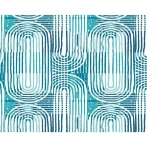 Image of Curved Line Texture Blue Wall Mural - 3m x 2.4m