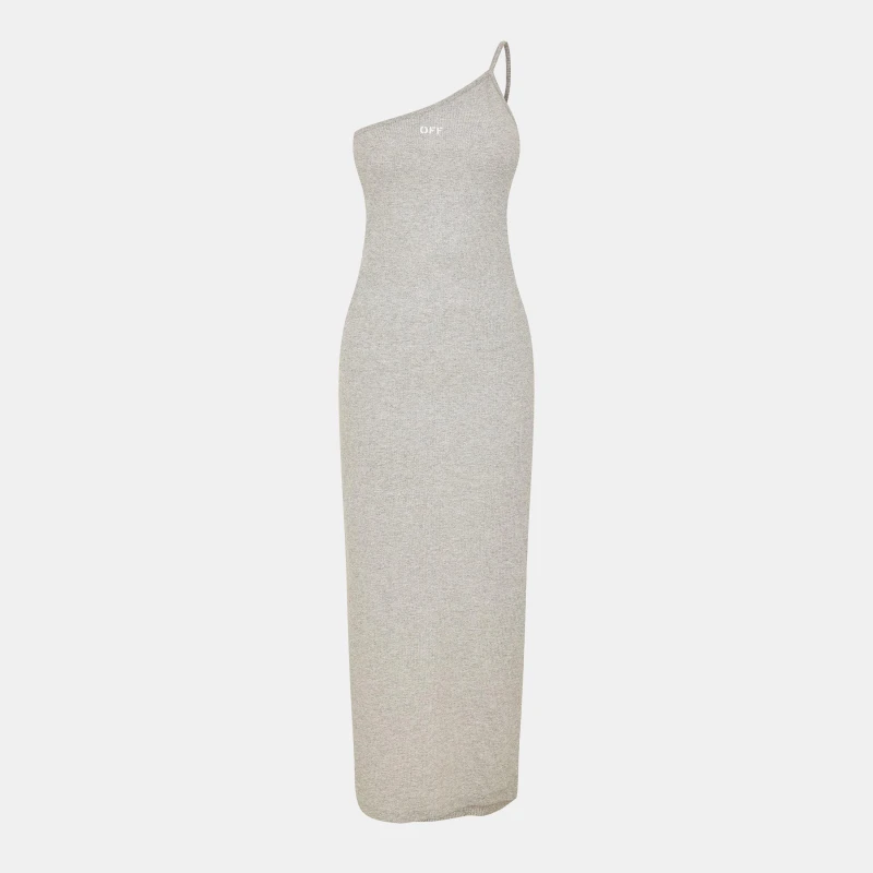 Image of Off White Womens Floor-Length Maxi Dress Silver/White female 6 (2XS)