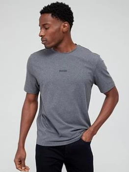 Image of BOSS Tchup Centre Logo T-Shirt - Medium Grey, Size L, Men