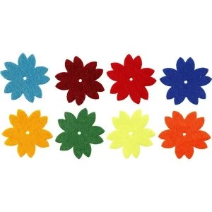 Image of Felt Flowers Multicolour (Pack Of 24)