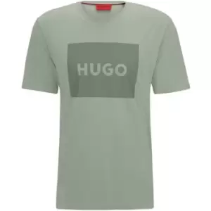 Image of Hugo Dulive Box Logo T Shirt - Green