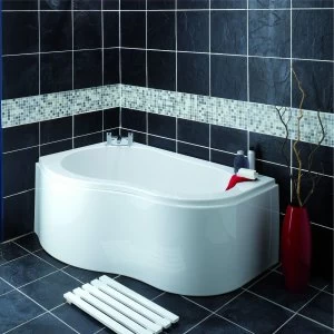Image of Wickes Wave Corner Bath Panel - White 1520mm
