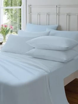 Image of Catherine Lansfield Soft N Cosy Brushed Cotton Extra Deep Double Fitted Sheet - Blue