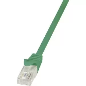 Image of LogiLink CP2075U RJ45 Network cable, patch cable CAT 6 U/UTP 5m Green incl. detent