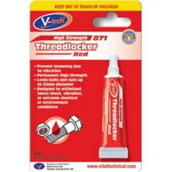 Image of Streetwize V-Tech Threadlocker - 6g Red