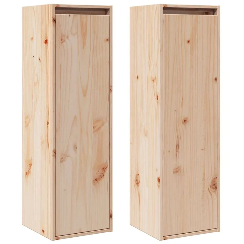 Image of VIDAXL Wall Cabinets 2 pcs 30x30x100cm Solid Pinewood Vidaxl 8720286840986