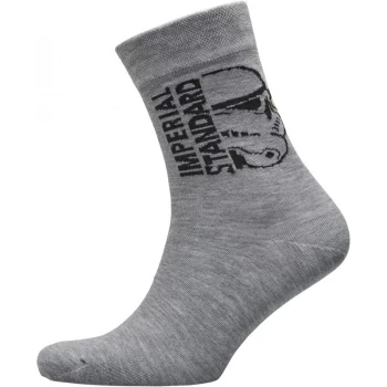 Image of Mens Storm Trooper Face Sports Socks - Grey - UK 8-11