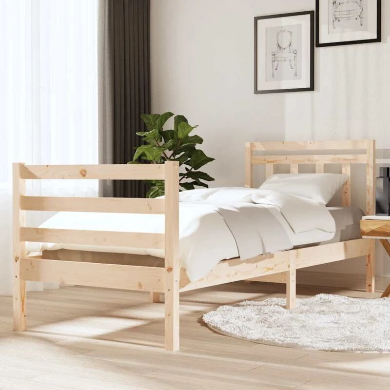 Image of VIDAXL Bed Frame without Mattress Small Single Solid Wood Vidaxl 8720286958407