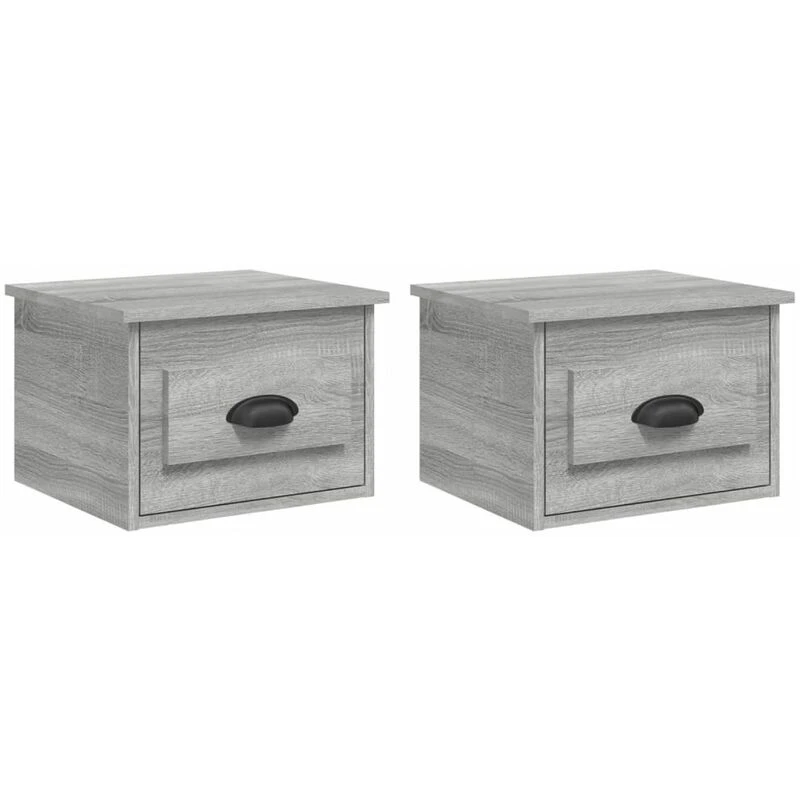 Image of VIDAXL Wall-mounted Bedside Cabinets 2 pcs Grey Sonoma 41.5x36x28cm Vidaxl 8720845792794