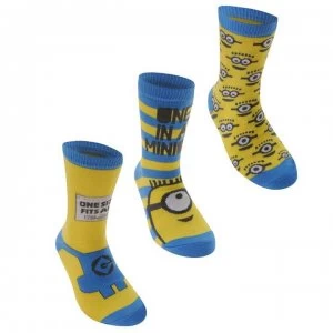 Image of Character Despicable Me Crew Socks Childs - Minion Boy