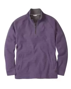 Image of Cotton Traders Tiverton Textured Half Zip Fleece Top in Pink