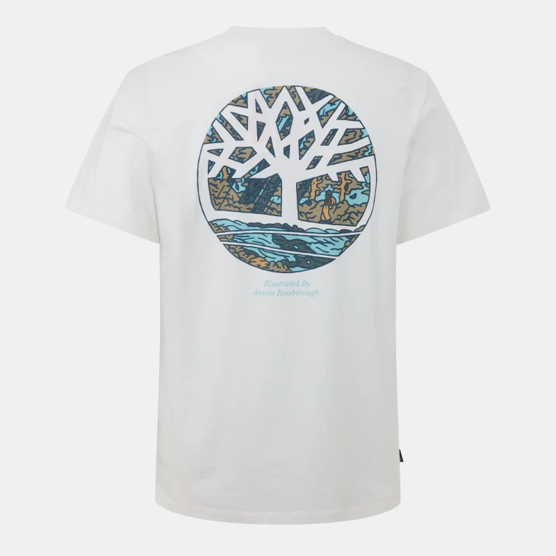 Image of Timberland Illustrated Tree Logo T-Shirt Off White M