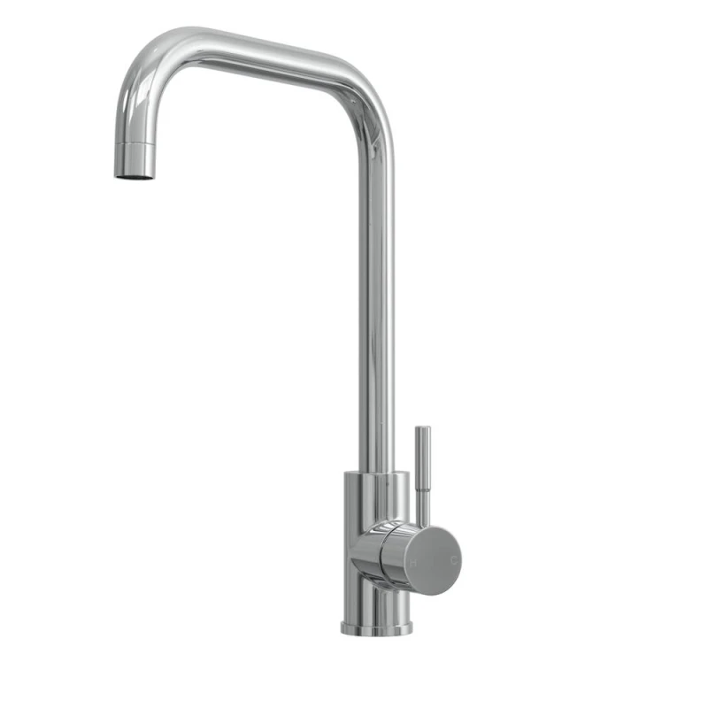 Image of Balterley Square Kitchen Sink Mixer Tap, Top Fix Installation, Chrome in Silver Silver Unisex