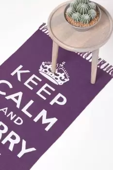 Image of Keep Calm And Carry On Rug Hand Woven Base