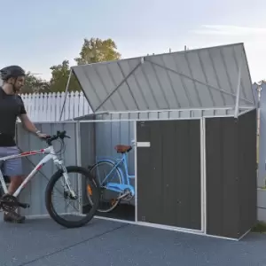 Image of 7'5 x 2'7 Absco Double Door Metal Bike Shed - Grey (2.26m x 0.78m)