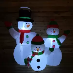 Image of 1.5m Indoor Outdoor Inflatable Lit Snowman Family Christmas with 12 Warm White LEDs