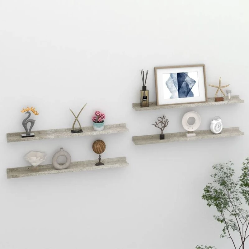 Image of VIDAXL Wall Shelves 4 pcs Concrete Grey 80x9x3cm Vidaxl 8720286418079