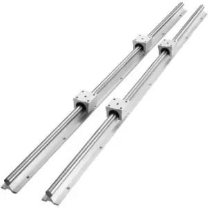 Image of VEVOR Linear Guide Rail Set, SBR20 1200mm, 2 PCS 47.2 in/1200 mm SBR20 Guide Rails and 4 PCS SBR20UU Slide Blocks, Linear Rails and Bearings Kit for