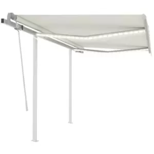 Image of Vidaxl - Manual Retractable Awning with LED 3x2.5 m Cream Cream