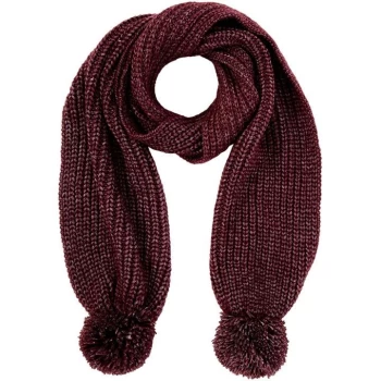 Image of Maison De Nimes Shimmer yarn pom scarf - Burgundy