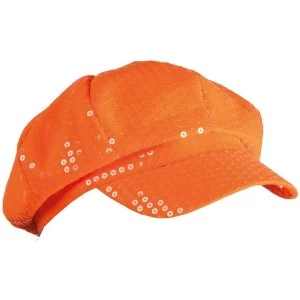 Image of Adults Hat With Spangles (Neon Orange)