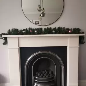 Image of 180cm Festive Christmas Garland With Pine Cones And Glitter Pink And Gold Baubles