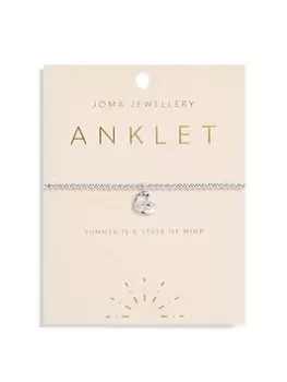 Image of Joma Jewellery Anklet - Silver Hammered Heart (23Cm Stretch)
