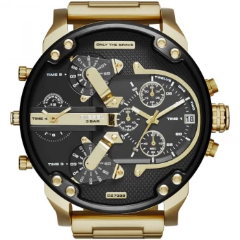 Image of Diesel Black And Gold 'The Daddies' Fashion Watch - DZ7333