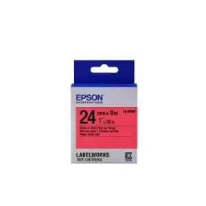 Image of Epson LK-6RBP Black on Red 24mm x 9m Labelling Tape