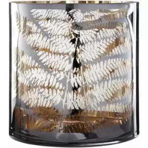 Image of Clear Finish Large Candle Holder Tealight Holder With Fern Pattern Holders For Bedroom Living Room And Hallways 29 x 29 x 29 - Premier Housewares