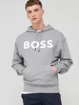 Image of BOSS Webasichood Overhead Hoodie - Grey, Light Grey, Size S, Men