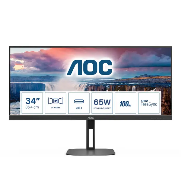 Image of AOC 34" U34V5C UltraWide Quad HD LED Monitor