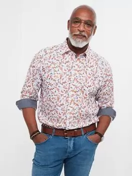 Image of Joe Browns Super Smart Floral Shirt - White Size M Men