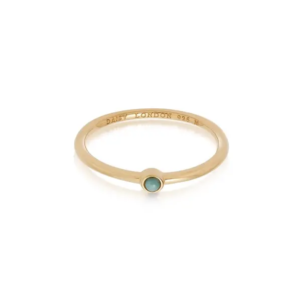 Image of Daisy Amazonite Healing Stone 18ct Gold Plated Ring HR1003_GP_S Size: