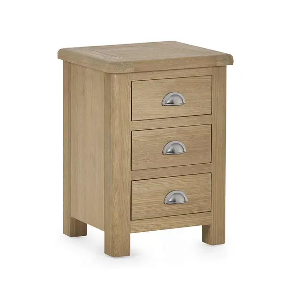Image of Julian Bowen Memphis Limed Oak 3 Drawer Bedside MEM003