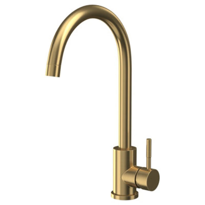 Image of Scudo Manhattan Brushed Brass Gold Kitchen Mixer Tap