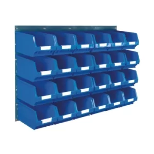 Image of Wall Mounted Bin Kit 2 Panels 24 Blue Containers 010206B