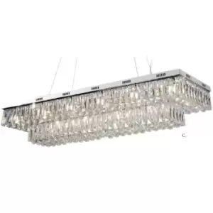 Image of Impex Lilou 18 Light Flush Convertible Ceiling Chrome
