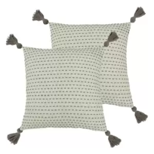 Image of Furn. Ezra Twin Pack Polyester Filled Cushions Grey