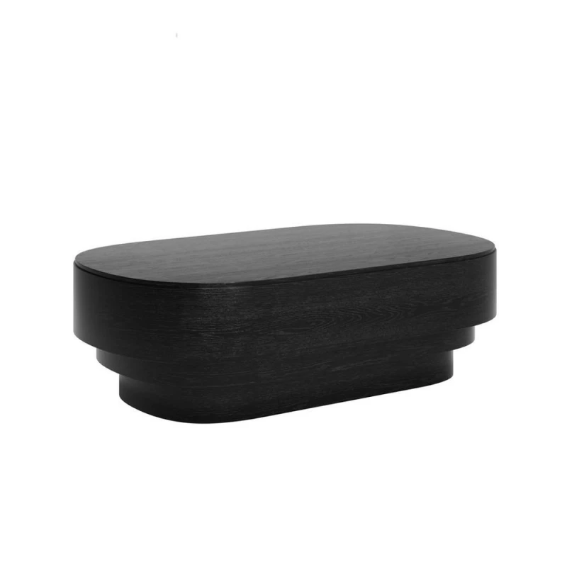Image of EDITE Vittoria Oval Wood Coffee Table Black ONE SIZE