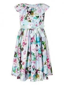 Image of Monsoon Girls S.E.W. Heidi Floral Print Pleated Dress - Multi