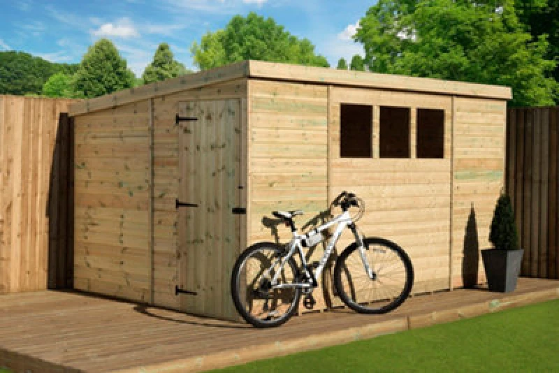 Image of Empire Sheds Empire 2500 Pent 14X8 Pressure Treated Tongue And Groove Wooden Garden Shed Door Left Side Panel (14' X 8' / 14ft X 8ft) (14X8)