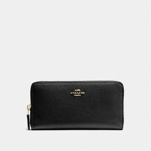 Image of Coach Accordion Large Zip Around Purse Black