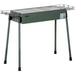 Image of Outsunny - Portable Charcoal Barbecue Grill with Seasoning Baskets and Hooks - Green